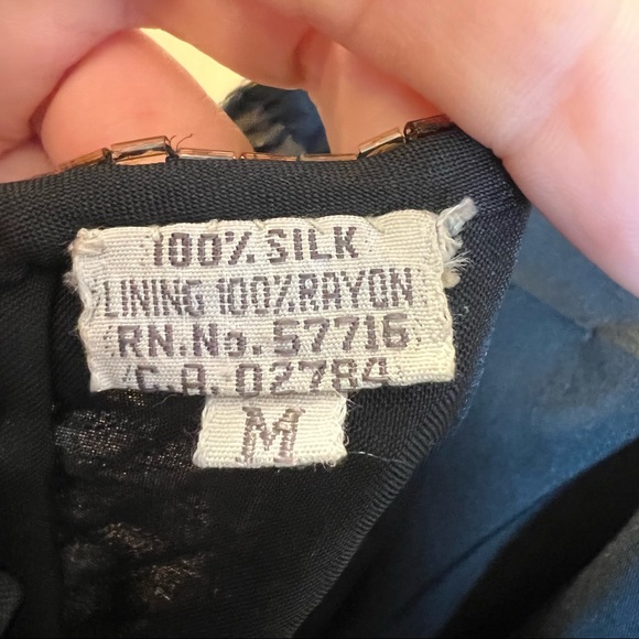 VINTAGE Pure Silk Spaghetti Strap Beaded Mini Dress - Picture 8 of 11